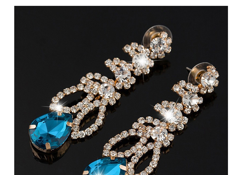 Fashion Blue Diamond Earrings,Drop Earrings