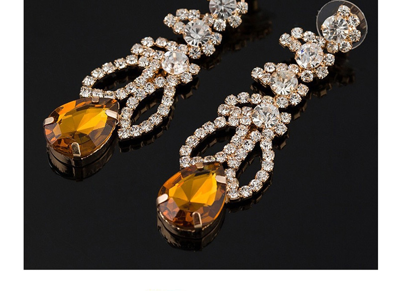 Fashion Yellow Diamond Earrings,Drop Earrings