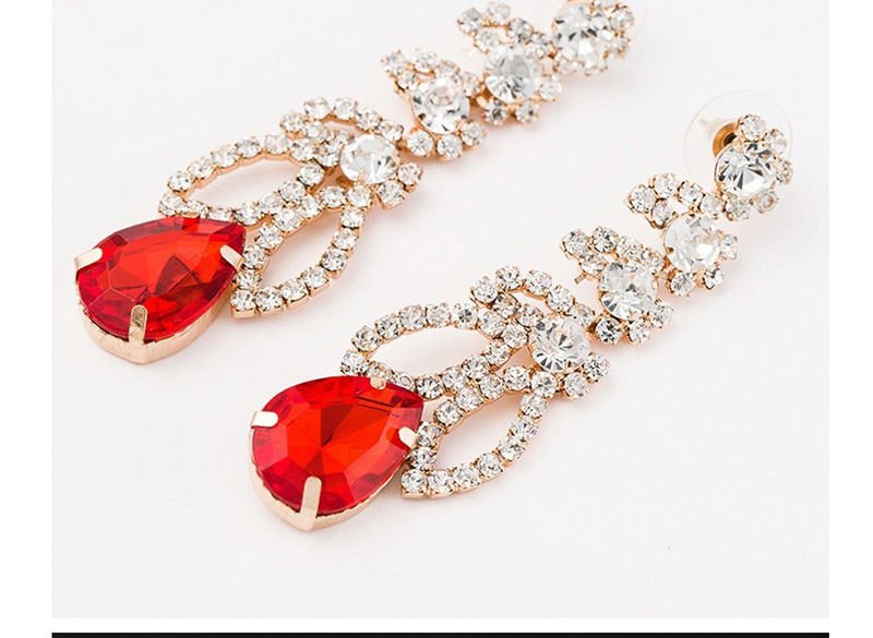 Fashion Red Diamond Earrings,Drop Earrings