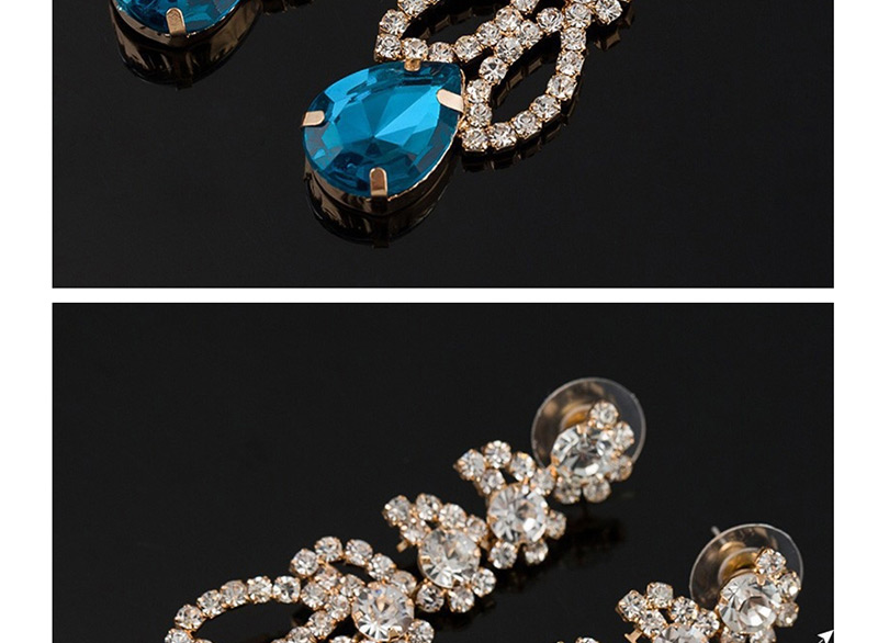 Fashion Blue Diamond Earrings,Drop Earrings