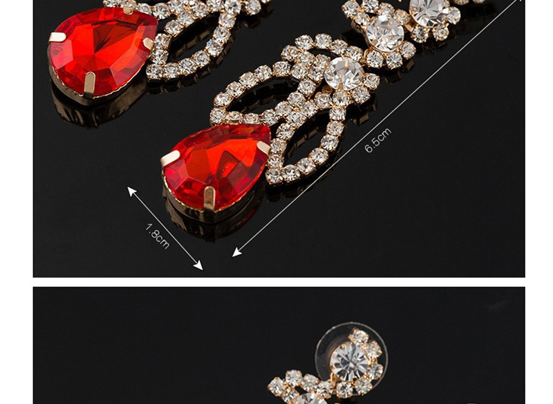 Fashion Red Diamond Earrings,Drop Earrings