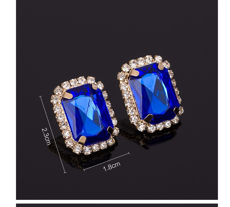 Fashion Blue Crystal Gemstone Earrings,Stud Earrings