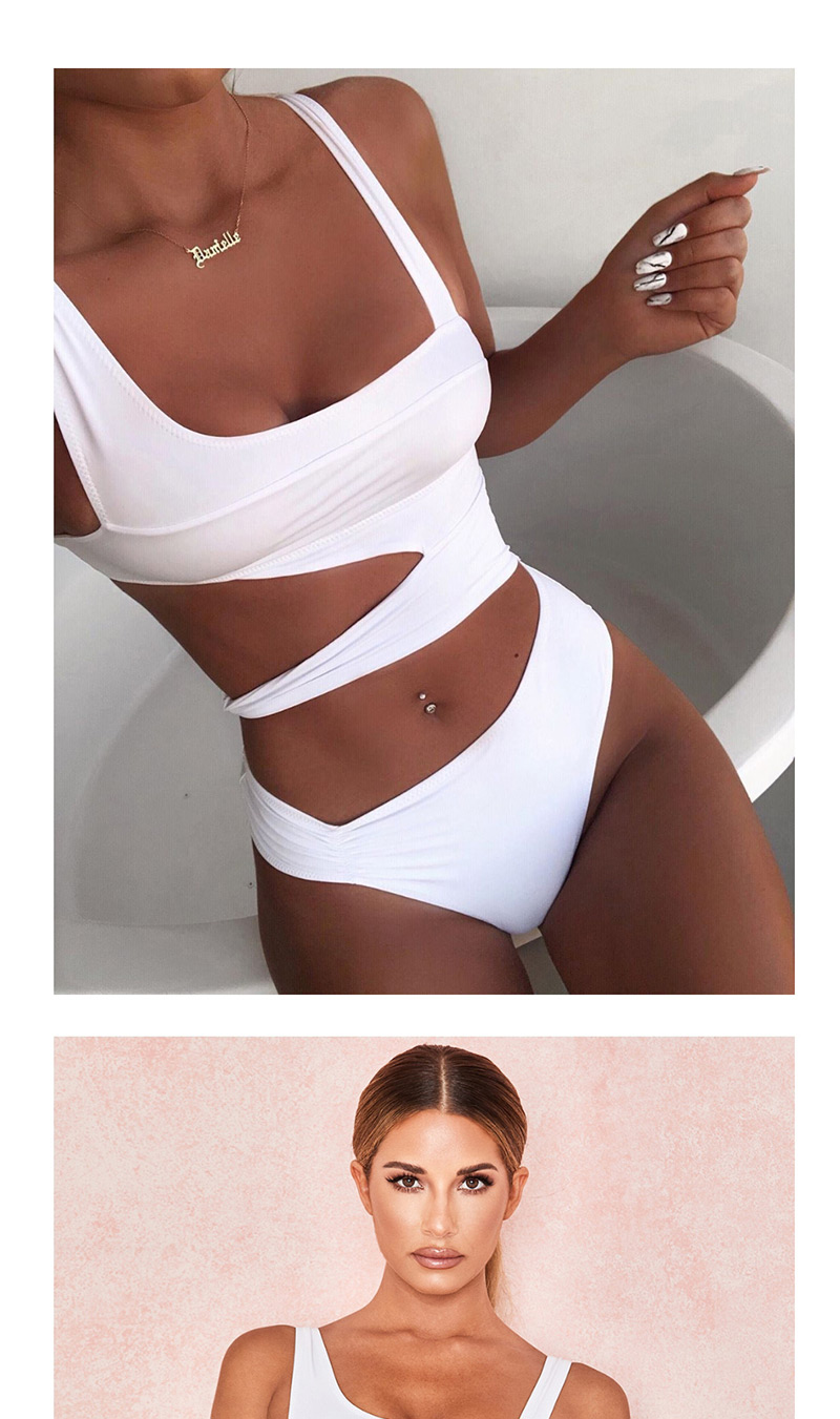 Fashion White Openwork One-piece Swimsuit,One Pieces