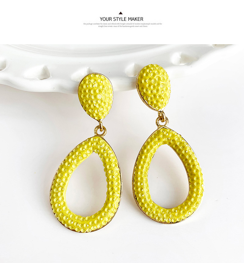 Fashion Yellow Alloy Diamond Drop Earrings,Drop Earrings