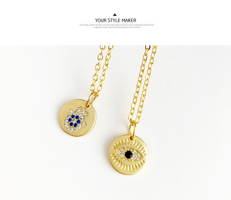 Fashion Gold Copper Inlaid Zircon Round Coconut Tree Necklace,Necklaces