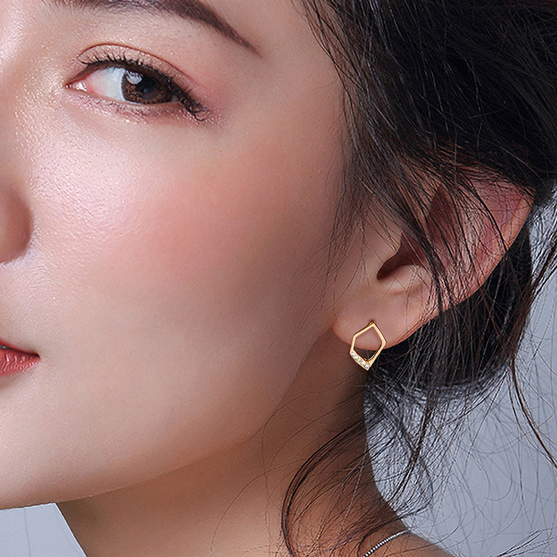 Fashion Gold Geometric Alloy Earrings 30 Pairs,Stud Earrings