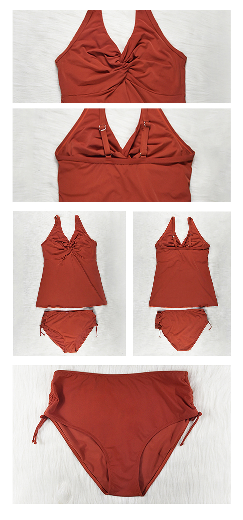 Fashion Orange Solid Color One-piece Swimsuit,Swimwear Plus Size