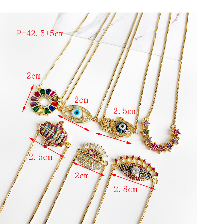 Fashion Gold Copper Inlay Zircon Palm Necklace,Necklaces