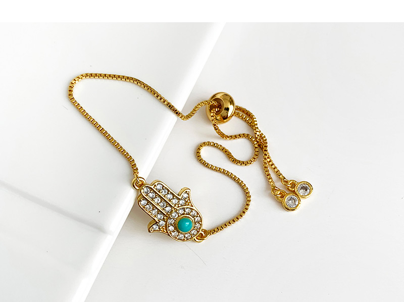 Fashion Gold Copper Inlaid Zircon Beaded Palm Bracelet,Bracelets