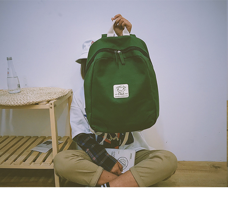 Fashion Green Solid Color Backpack,Backpack