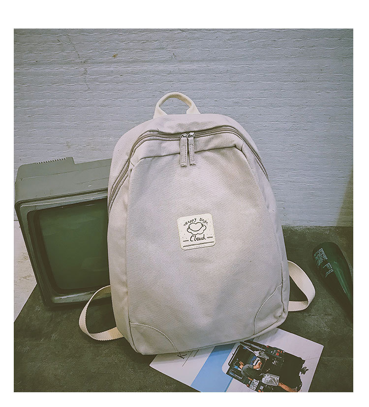 Fashion Light Grey Solid Color Backpack,Backpack
