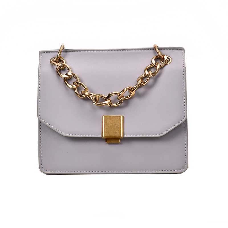 Fashion Black Chain Lock Single Shoulder Diagonal Handbag,Handbags