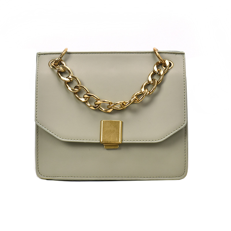 Fashion Green Chain Lock Single Shoulder Diagonal Handbag,Handbags