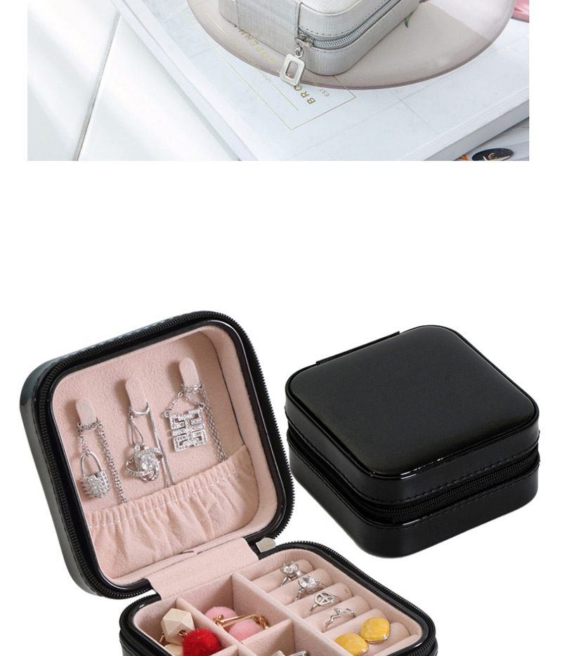 Fashion Single Layer White Pu Single Layer Jewelry Box,Home storage