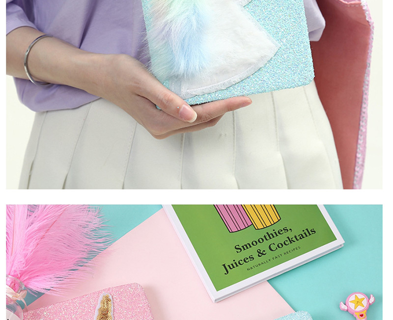 Fashion Light Pink Sequin Plush Notebook,Notebook/Agenda
