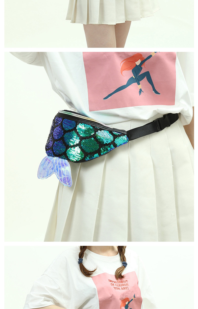 Fashion Magic Purple Sequined Fish Tail Shoulder Diagonal Package,Shoulder bags