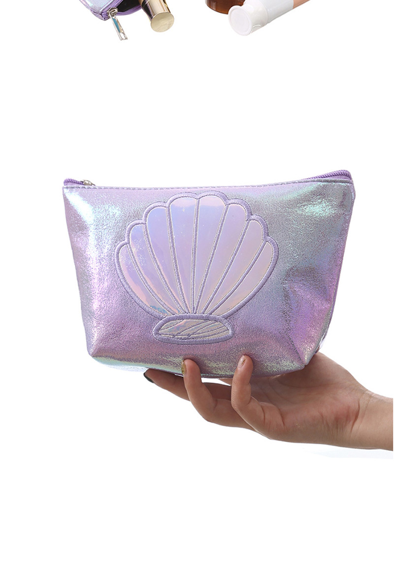 Fashion Violet Pu Laser Mermaid Embroidered Pencil Case,Pencil Case/Paper Bags