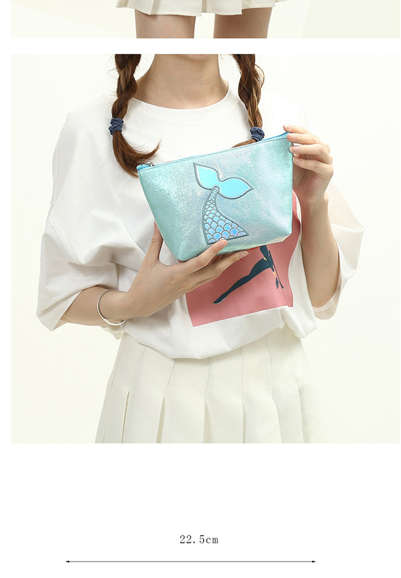Fashion Rose Red Pu Laser Mermaid Embroidered Pencil Case,Pencil Case/Paper Bags