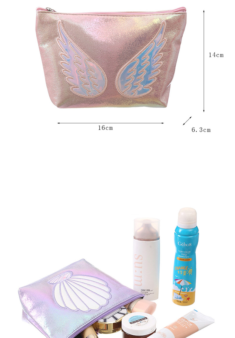 Fashion Light Blue Pu Laser Mermaid Embroidered Pencil Case,Pencil Case/Paper Bags