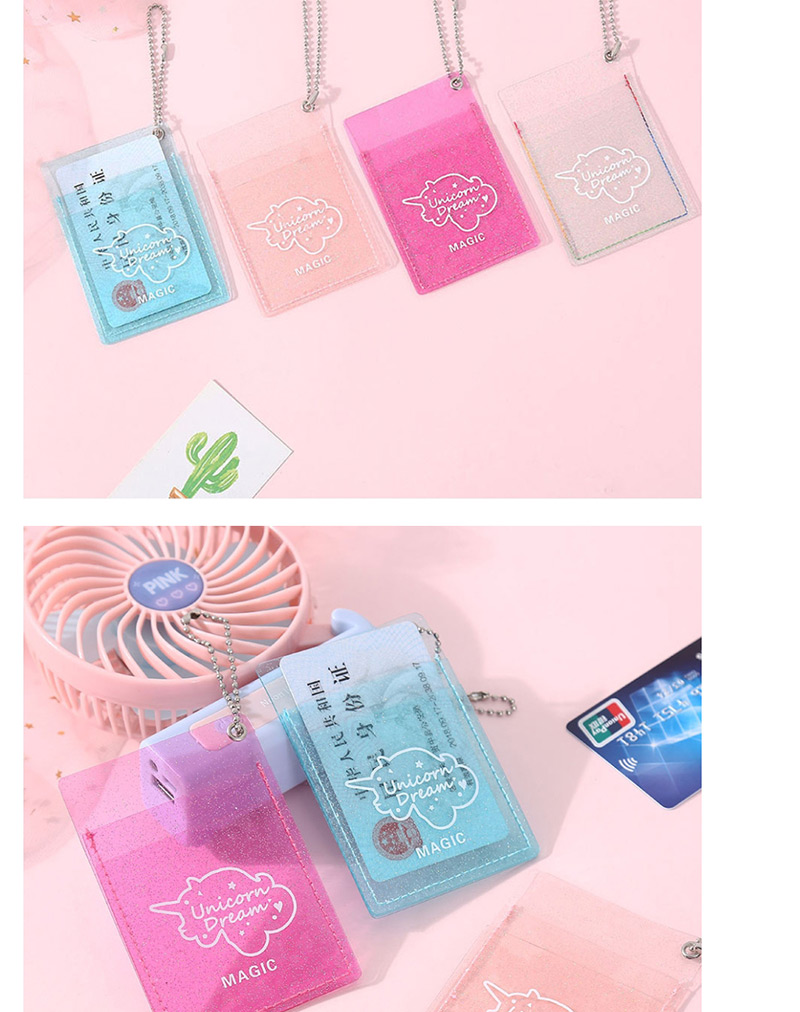 Fashion Light Pink Transparent Glitter Double Card Id Card Package,Postcard/Card