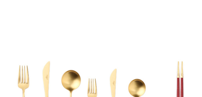 Fashion Red Gold Coffee Spoon Titanium-plated 304 Stainless Steel Cutlery Set 4 Piece Set,Kitchen