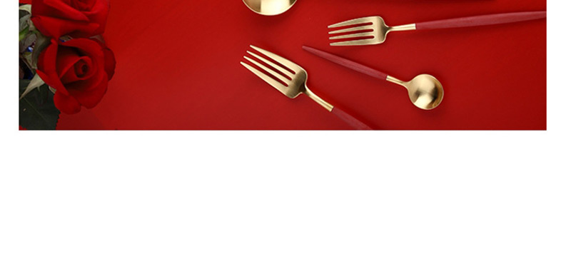 Fashion Red Gold Steak Knife Titanium-plated 304 Stainless Steel Cutlery Set 4 Piece Set,Kitchen