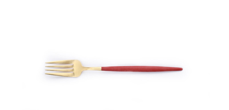 Fashion Red Gold Fork Titanium-plated 304 Stainless Steel Cutlery Set 4 Piece Set,Kitchen