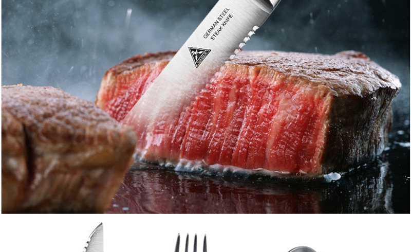 Fashion Single Pack (no Logo) Sawtooth 420 Stainless Steel Steak Knife Single,Kitchen