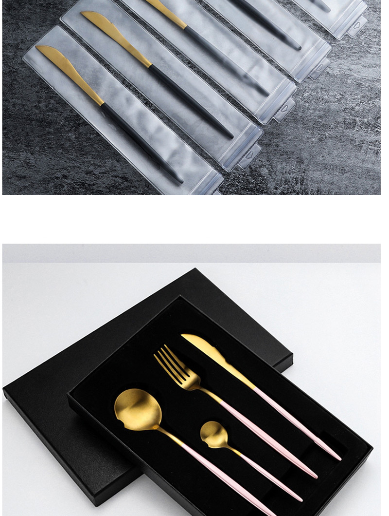 Fashion Black Gold Ice Scoop 304 Stainless Steel Cutlery,Household goods
