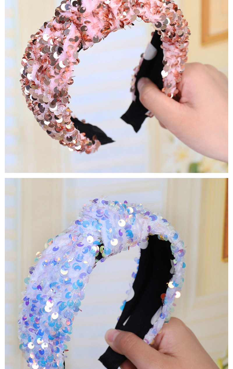 Fashion Black Knotted Sequined Fish Scale Headband,Head Band