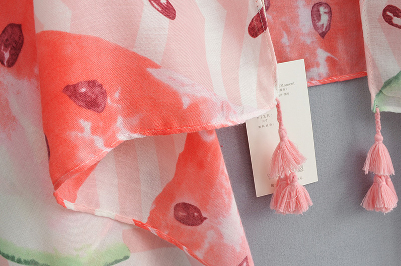 Fashion Color Watermelon Print Tassel Scarf Shawl,Thin Scaves
