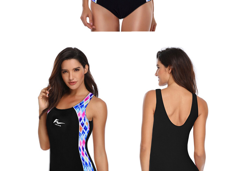 Fashion Blue Dot Quick-drying Triangle Chest Pad One-piece Swimsuit,Cover-Ups