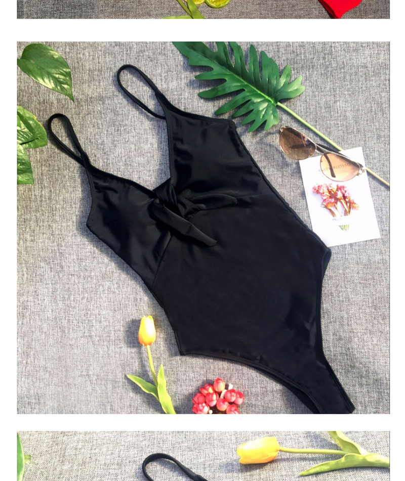 Fashion Black Bow Tie Swimsuit,One Pieces
