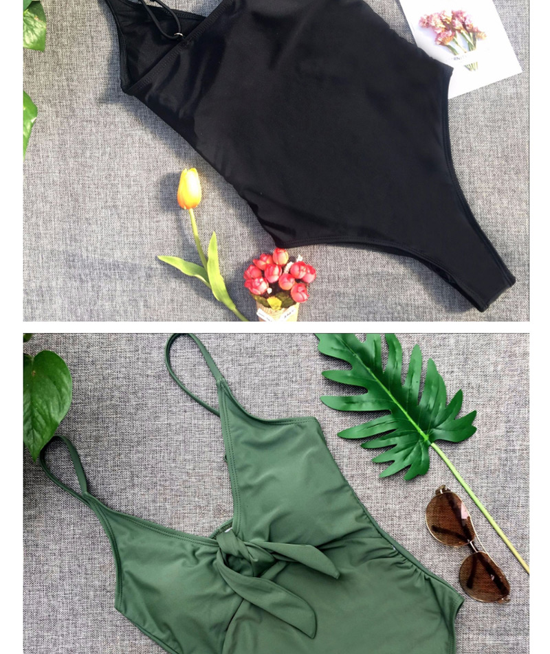 Fashion Black Bow Tie Swimsuit,One Pieces