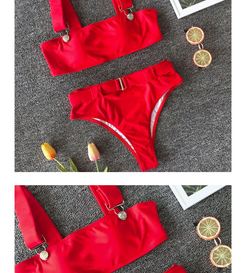 Fashion Snake Skin Belt High Waist Strap Buckle Split Swimsuit,Bikini Sets