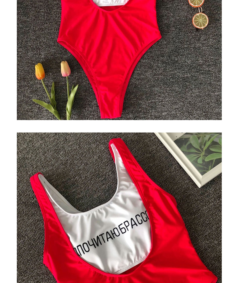 Fashion Red Printed One-piece Swimsuit,One Pieces