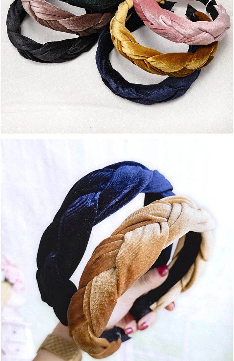 Fashion Navy Velvet Fabric Tweezers Headband,Head Band