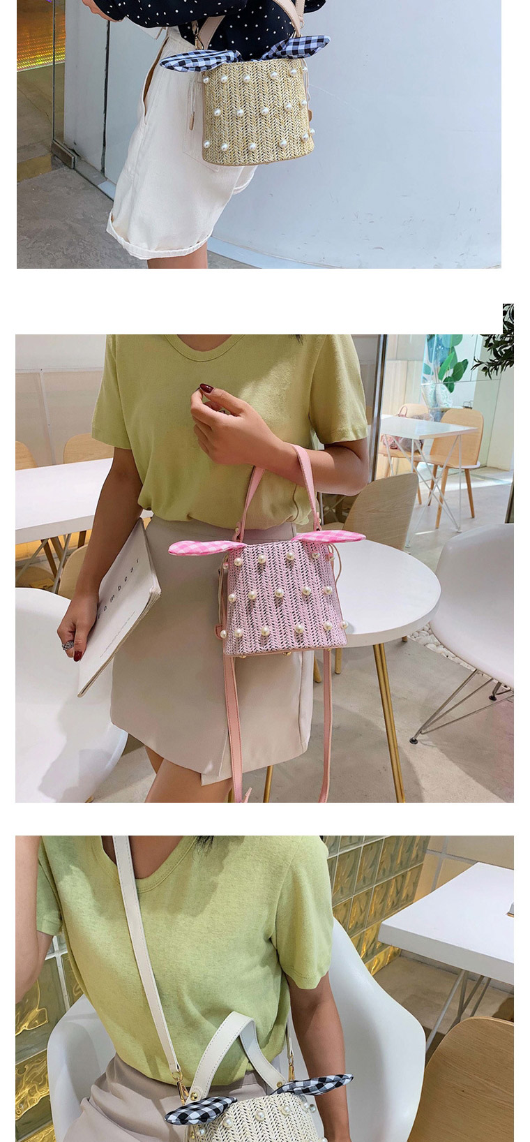 Fashion Pink Pearl Shoulder Diagonal Package,Handbags