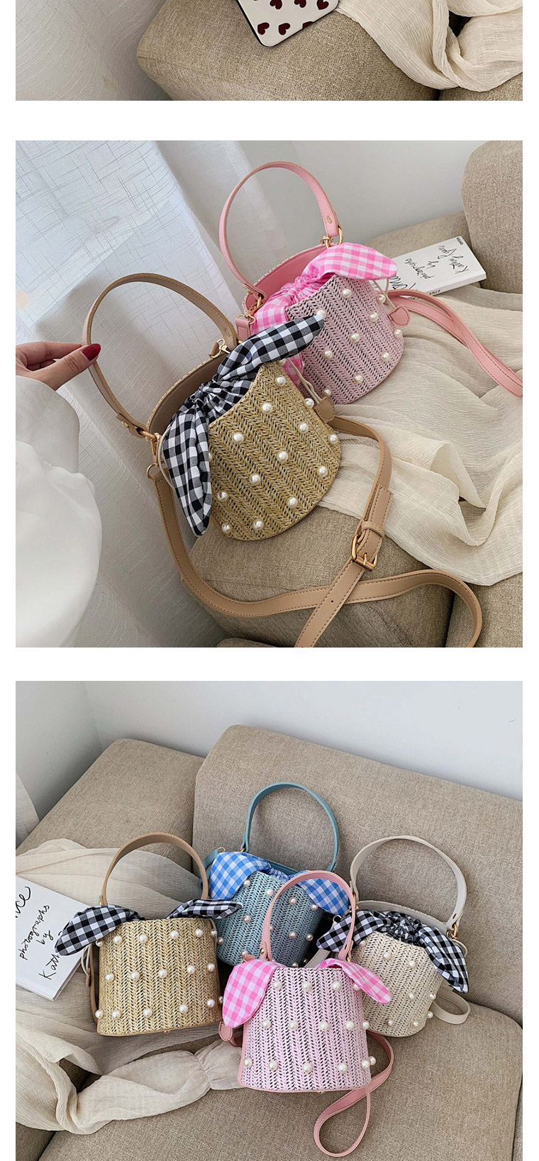 Fashion Khaki Pearl Shoulder Diagonal Package,Handbags