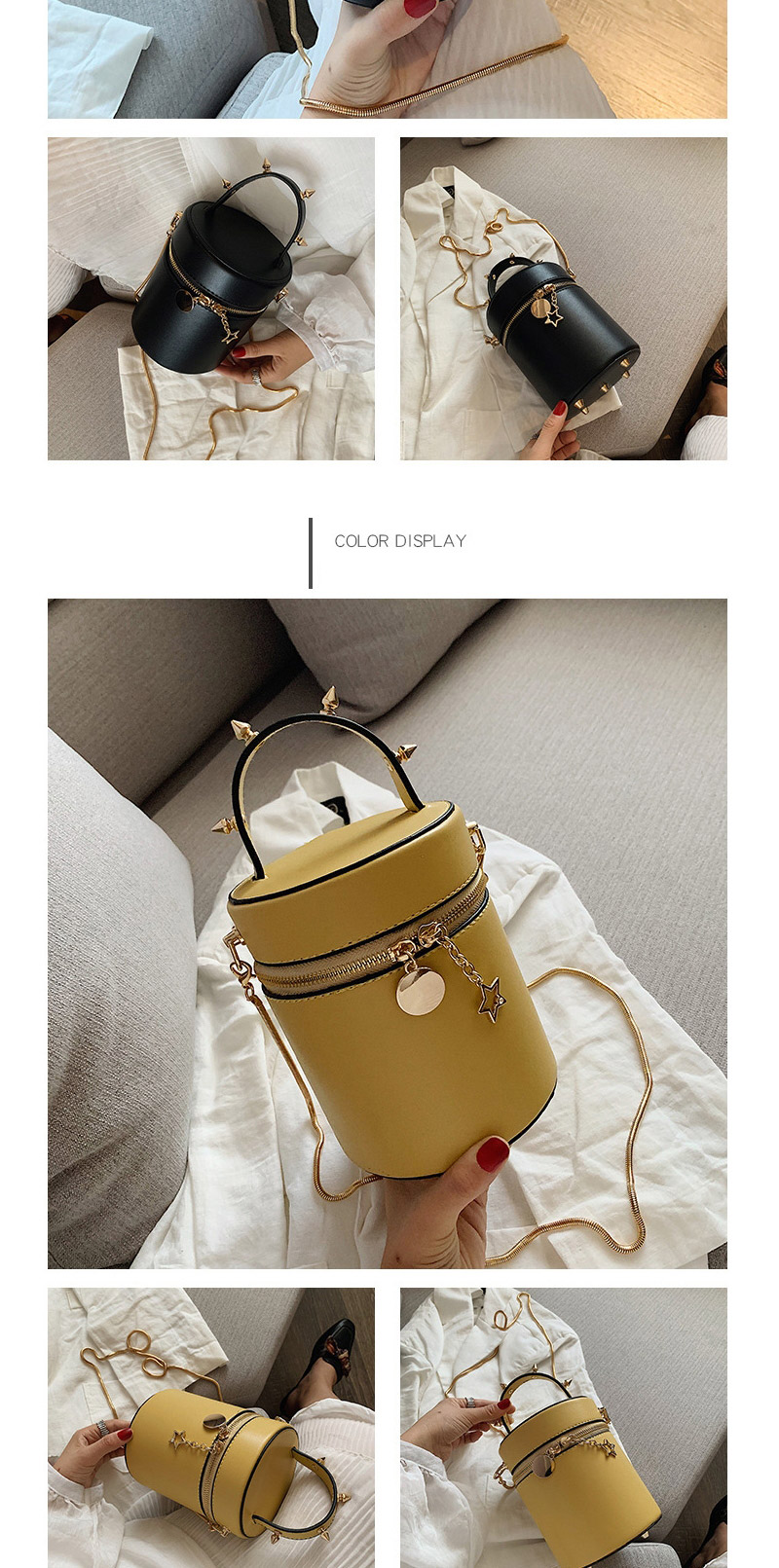 Fashion White Studded Messenger Bag,Handbags