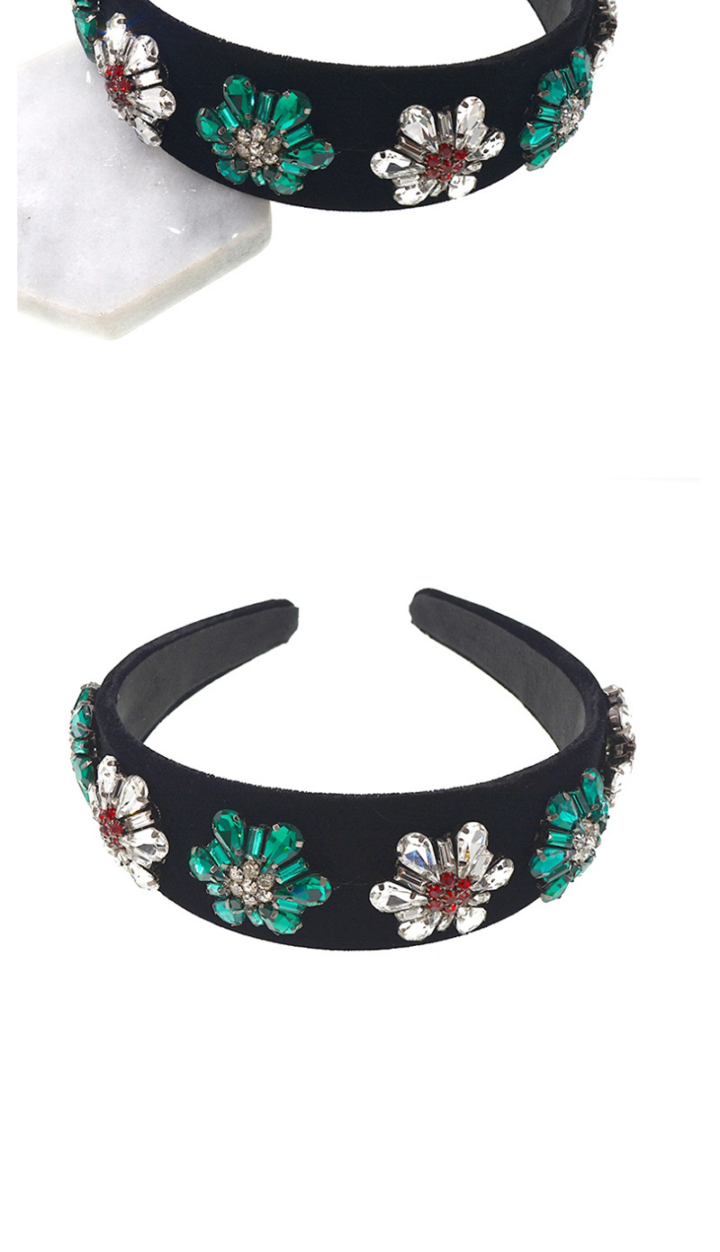 Fashion Green Flower-studded Headband,Head Band