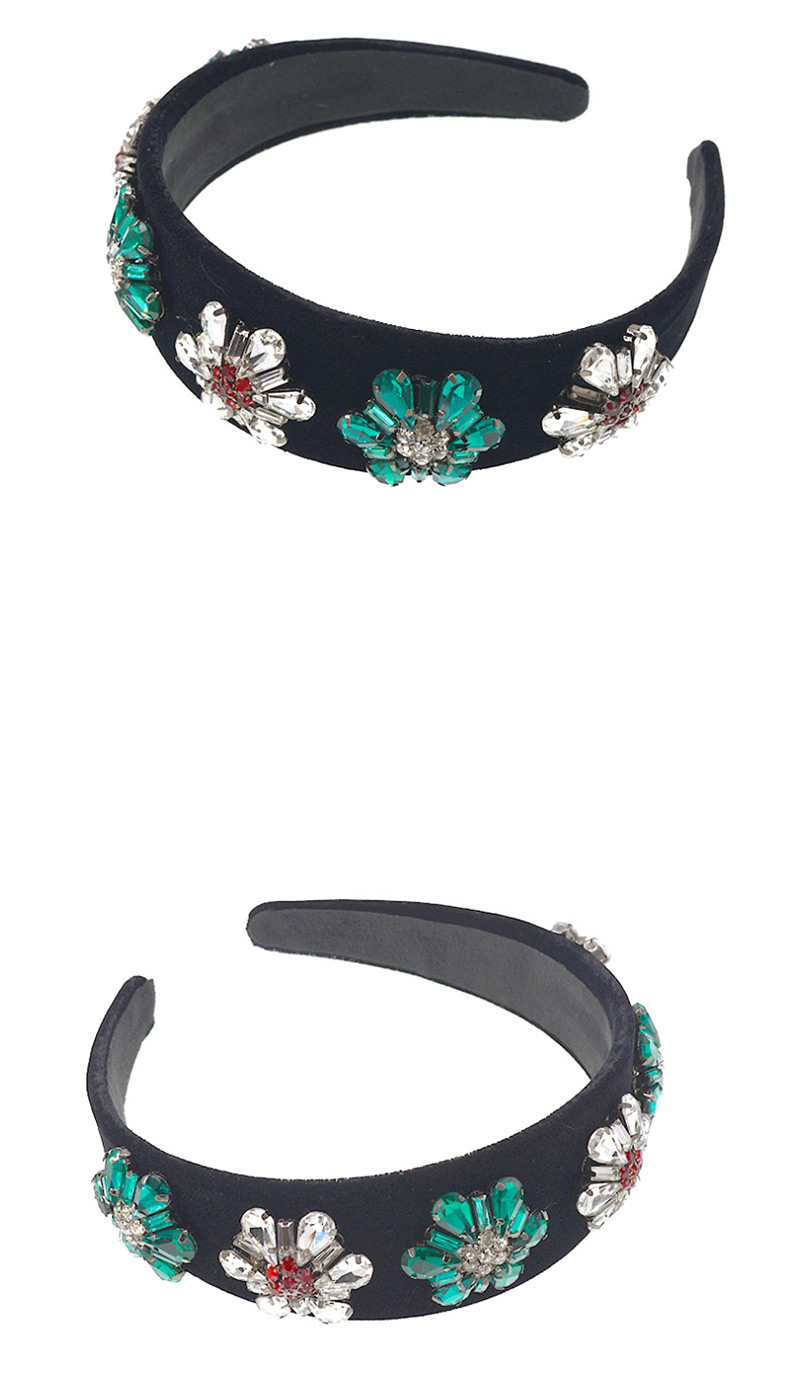 Fashion Green Flower-studded Headband,Head Band