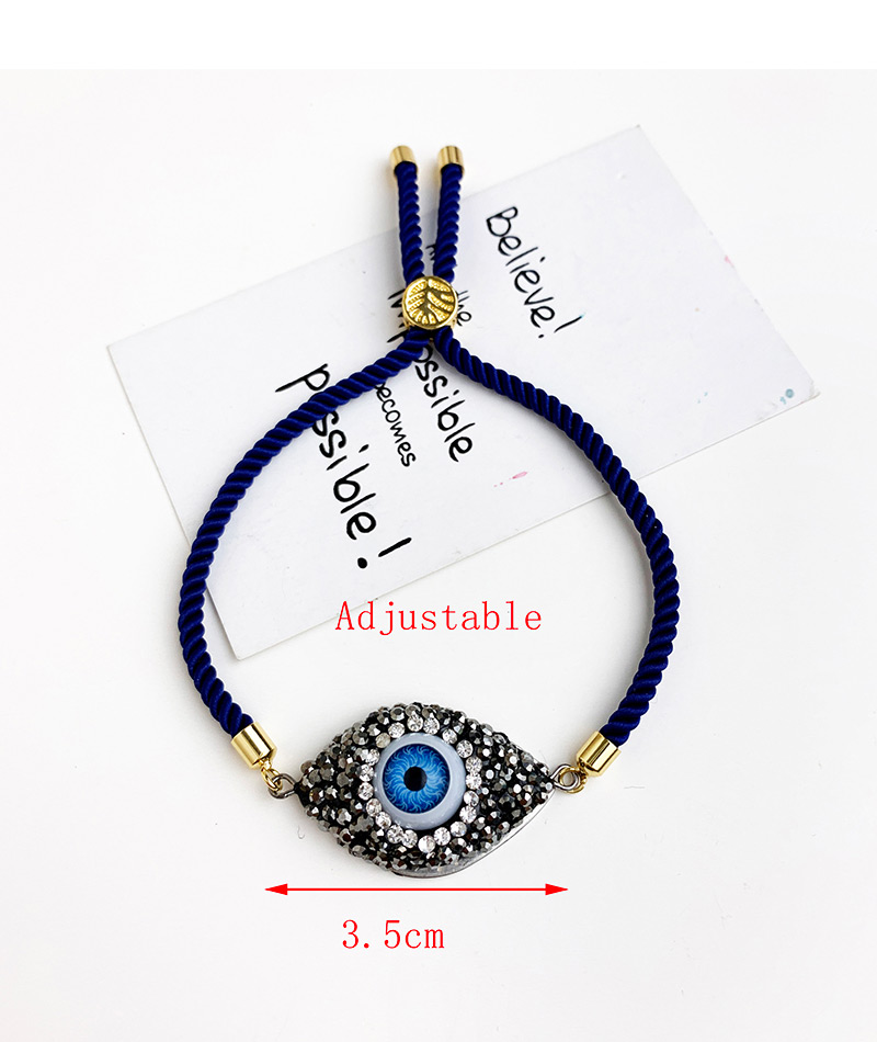 Fashion Blue Copper Inlaid Zircon Braided Rope Eye Bracelet,Bracelets