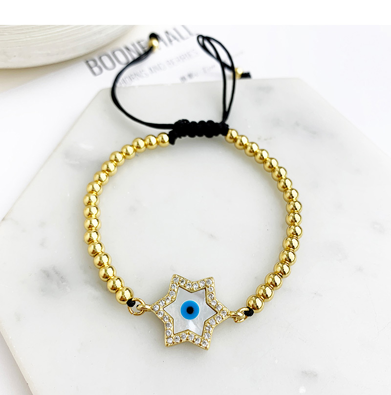 Fashion Gold Copper Inlaid Zircon Hexagonal Eye Bracelet,Bracelets