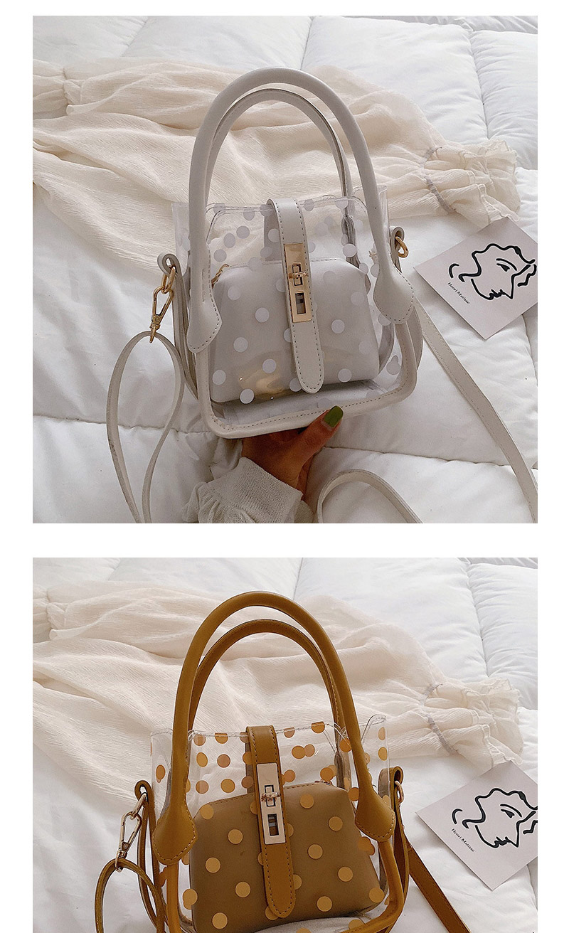 Fashion White Transparent Printed Shoulder Bag Shoulder Bag,Handbags