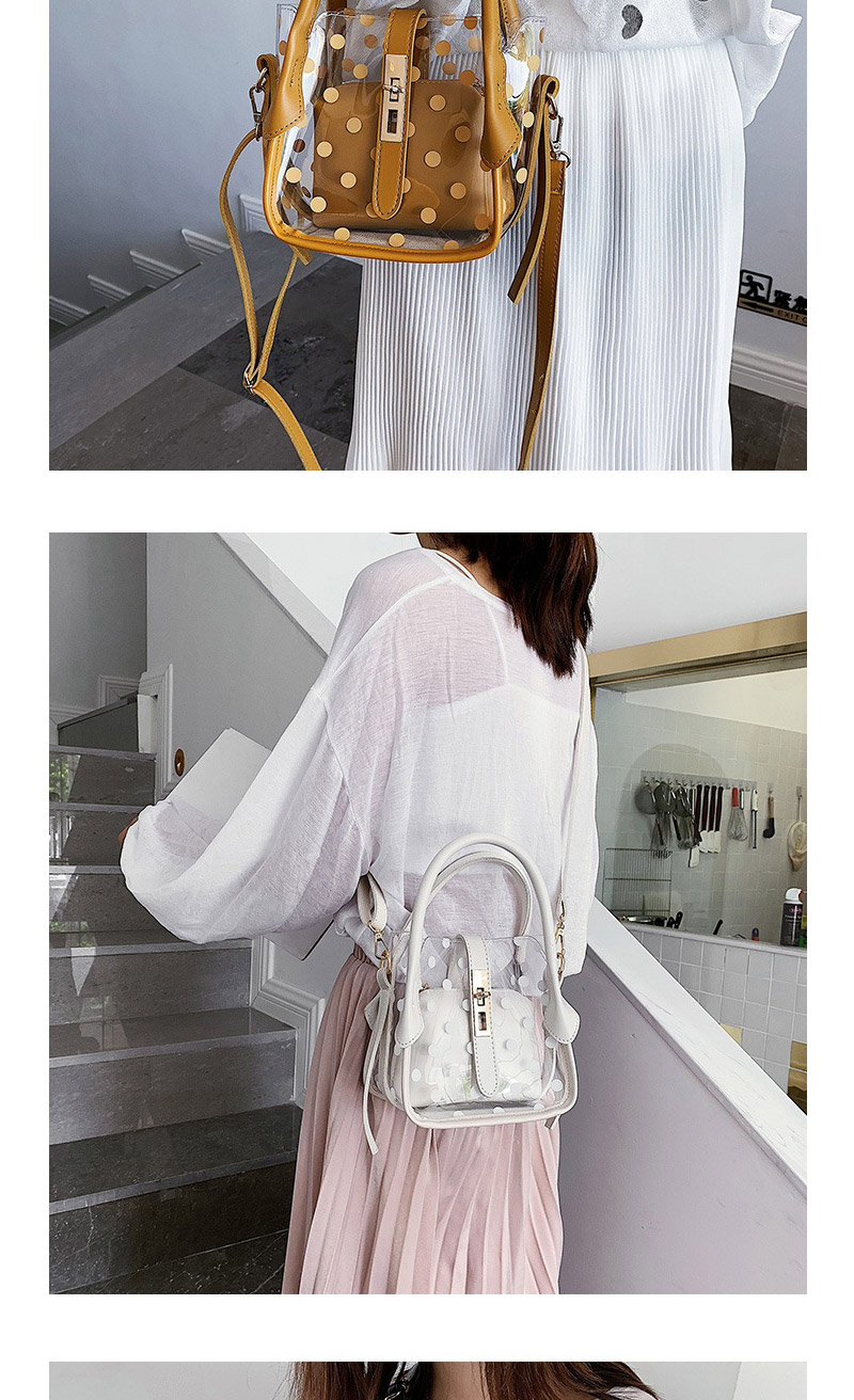 Fashion White Transparent Printed Shoulder Bag Shoulder Bag,Handbags