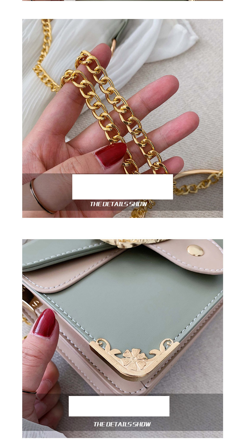 Fashion Small Green Khaki Chain Contrast Color Shoulder Messenger Bag,Handbags