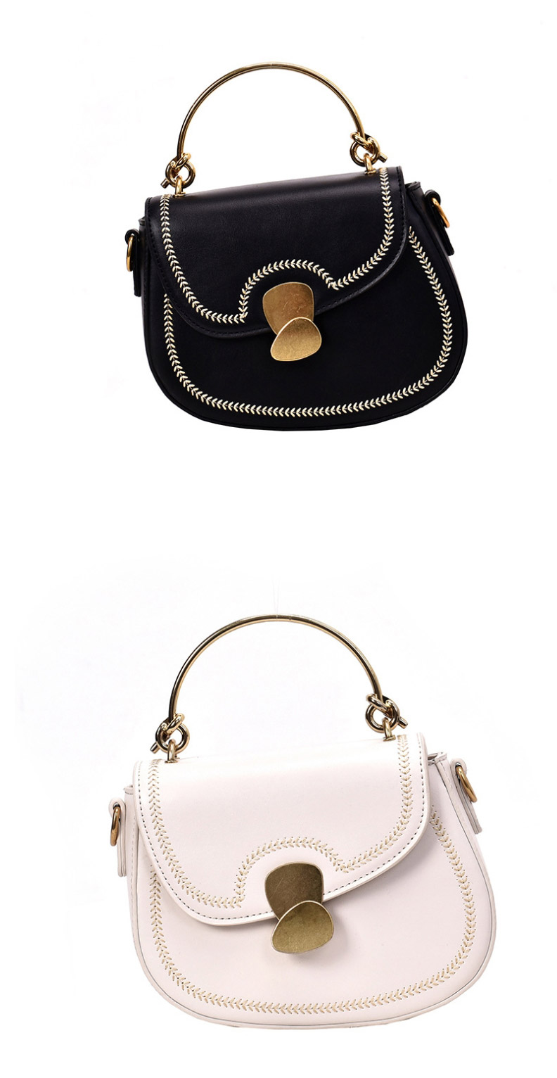 Fashion White Locked Crossbody Shoulder Bag,Handbags