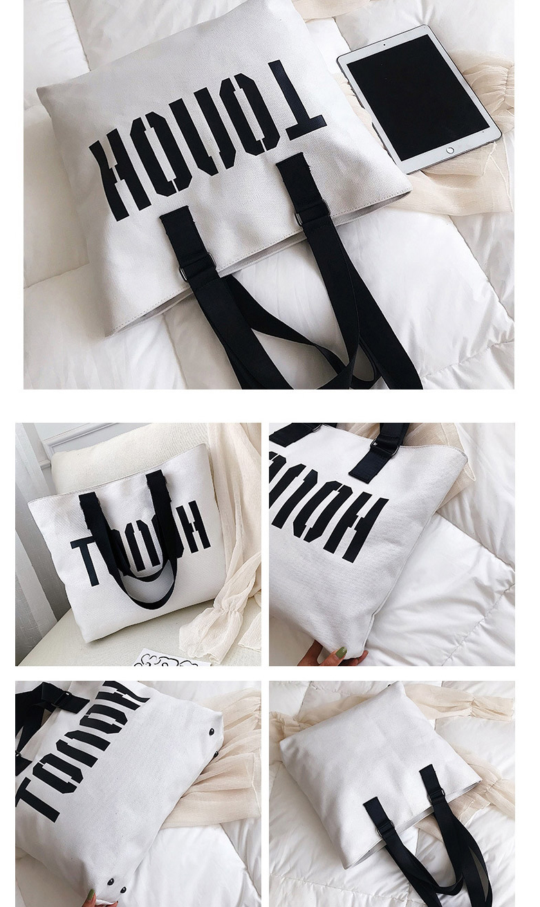 Fashion White Big Letter Canvas Shoulder Bag,Messenger bags