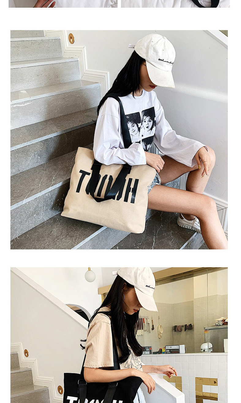 Fashion White Big Letter Canvas Shoulder Bag,Messenger bags